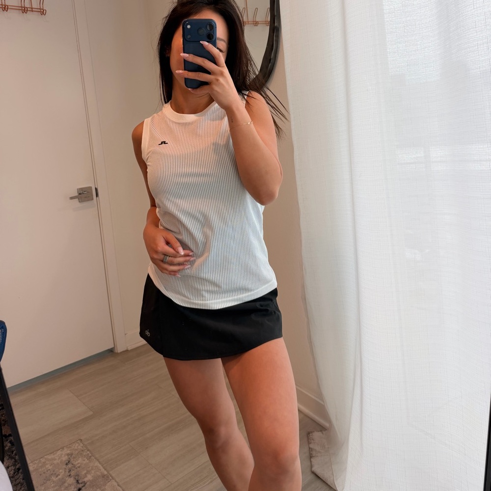 J.Lindeberg White Ribbed Tank Top - Picture 2 of 8